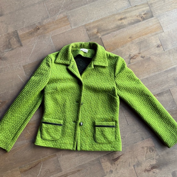 Vibrant Green Textured Jacket ARDOISE size L - Picture 1 of 2